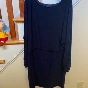 Chaps Ralph Lauren Matte Jersey Navy Dolman Sleeve Tunic Dress Size XL